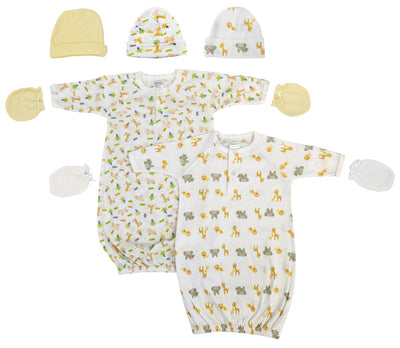An image displaying Unisex Newborn Baby 7 Piece Gown Set by Bambini