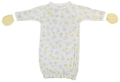 An image displaying Unisex Newborn Baby 2 Piece Gown Set by Bambini