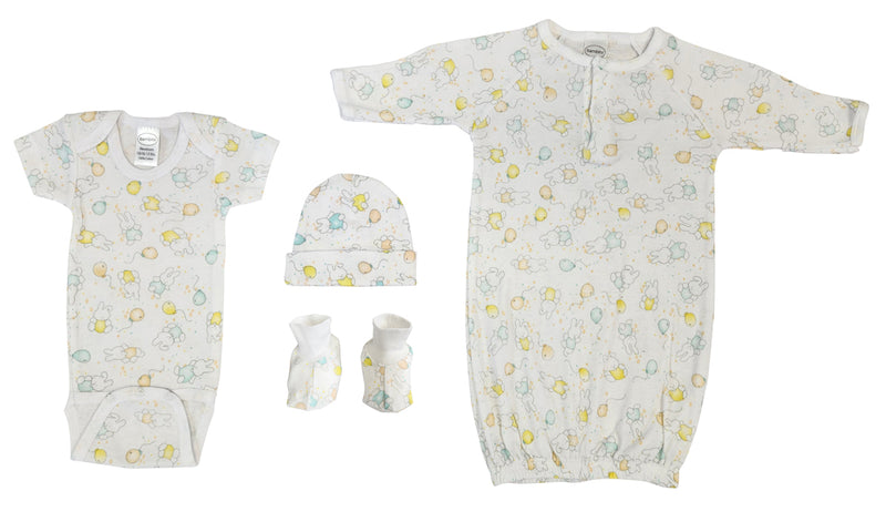 An image displaying Unisex Newborn Baby 4 Piece Sets by Bambini