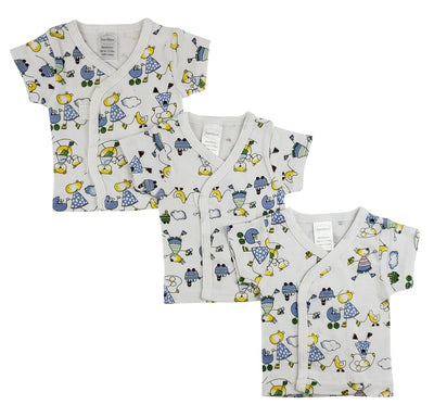 An image displaying White Side Snap Short Sleeve Shirt - 3 Pack by Bambini