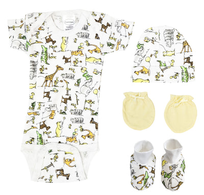 An image displaying Unisex Newborn Baby 4 Piece Sets by Bambini