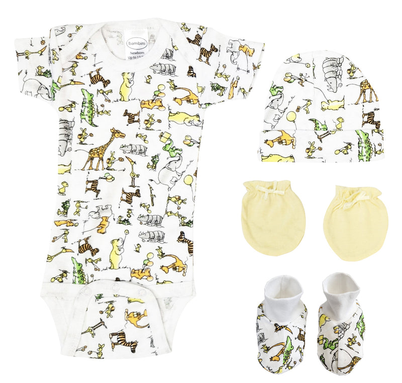 An image displaying Unisex Newborn Baby 4 Piece Sets by Bambini
