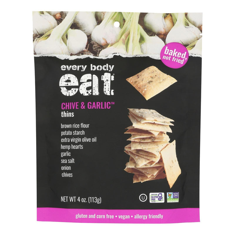 Every Body Eat - Snack Thins Chive/garlic - Case Of 6-4 Ounce
