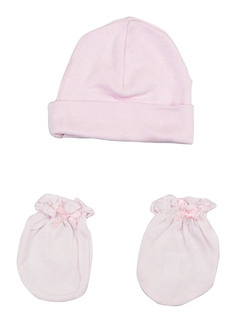 An image displaying Girls Cap And Mittens 2 Piece Set by Bambini
