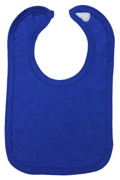 An image displaying Royal Blue Interlock Bib by Bambini