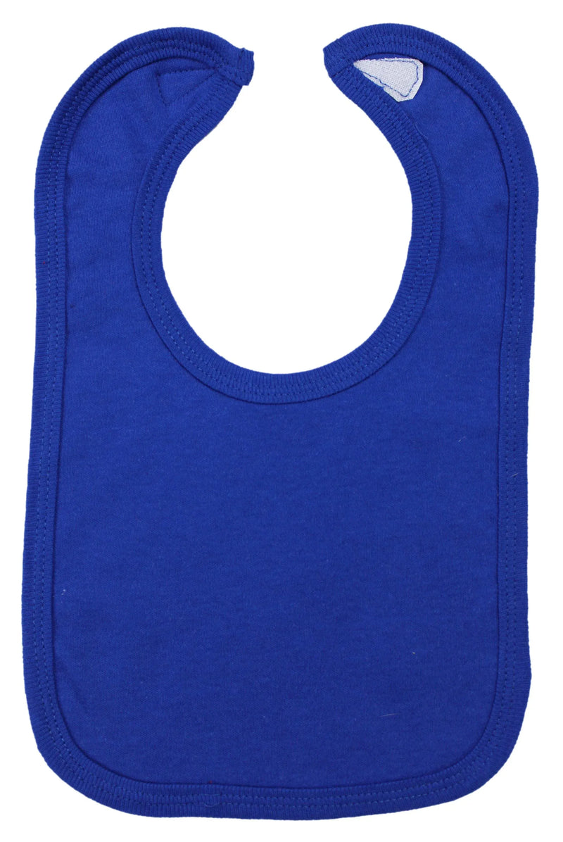 An image displaying Royal Blue Interlock Bib by Bambini