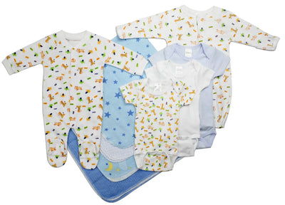 An image displaying Newborn Baby Boy 9 Piece Baby Shower Gift Set by Bambini