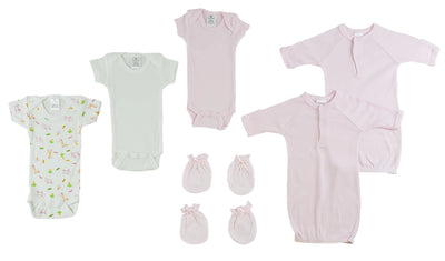 An image displaying Preemie Girls Onezies, Gowns And Mittens by Bambini