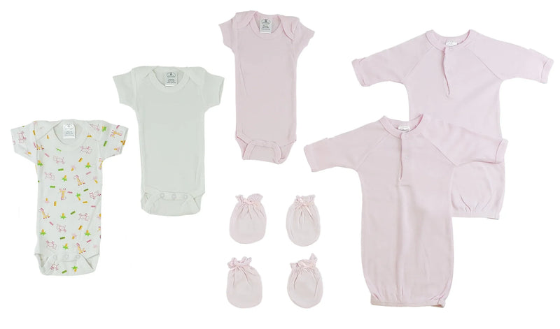 An image displaying Preemie Girls Onezies, Gowns And Mittens by Bambini