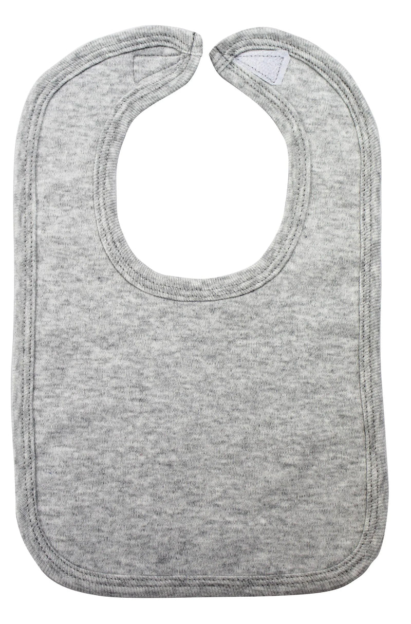 An image displaying Heather Grey Interlock Bib by Bambini