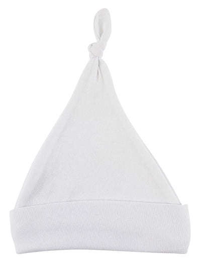 An image displaying White Knotted Baby Cap by Bambini