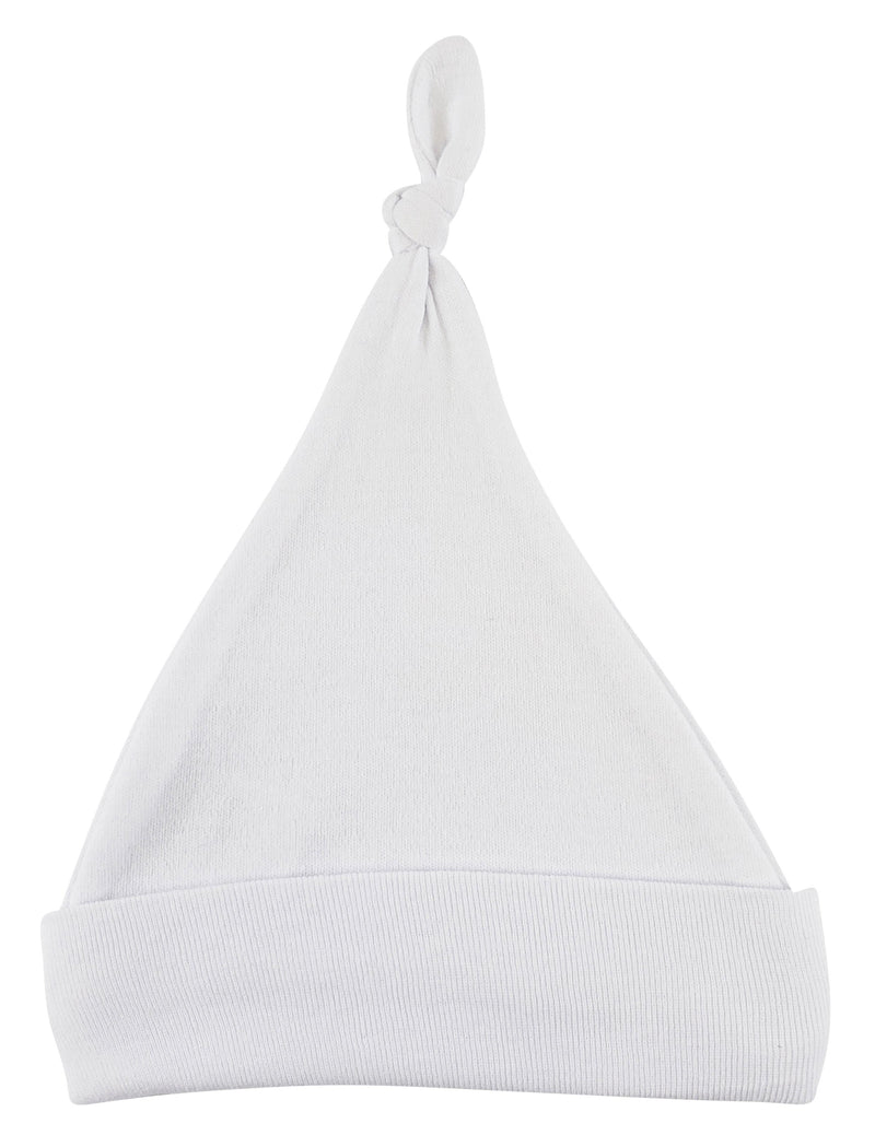 An image displaying White Knotted Baby Cap by Bambini