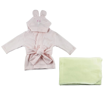 An image displaying Fleece Robe And Blanket - 2 Piece Set by Bambini