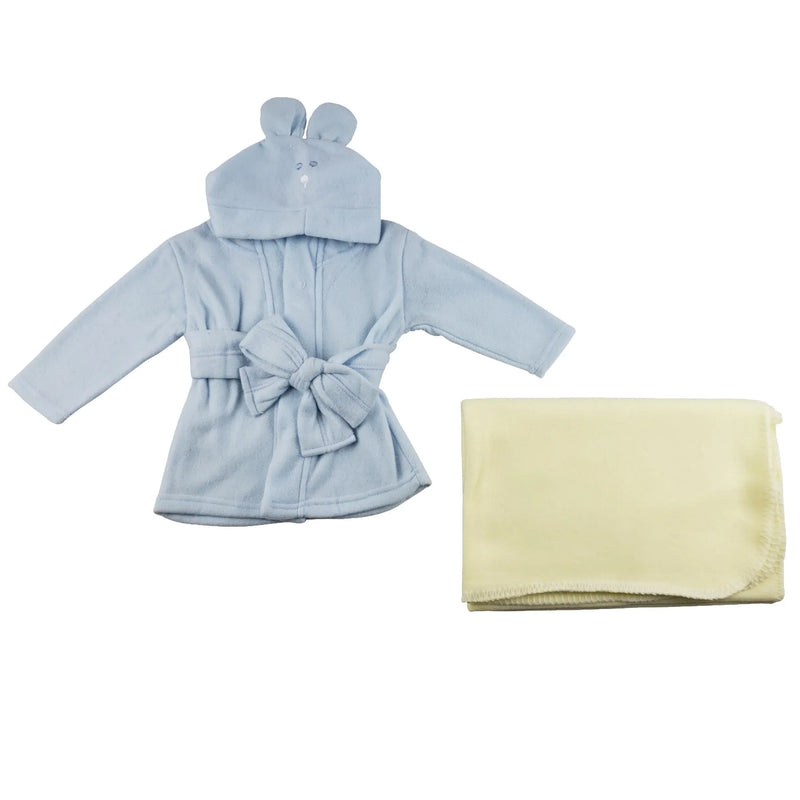 An image displaying Fleece Robe And Blanket - 2 Piece Set by Bambini