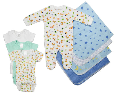 An image displaying Newborn Baby Boy 8 Piece Baby Shower Gift Set by Bambini