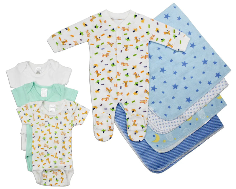 An image displaying Newborn Baby Boy 8 Piece Baby Shower Gift Set by Bambini