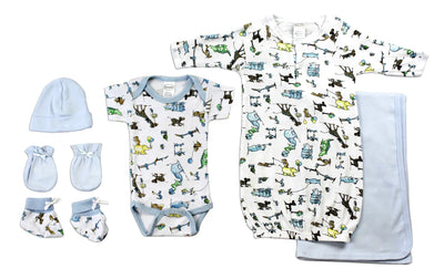 An image displaying Newborn Baby Boys 6 Piece Baby Shower Gift Set by Bambini