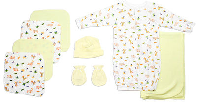 An image displaying Unisex Newborn Baby 8 Piece Baby Shower Gift Set by Bambini