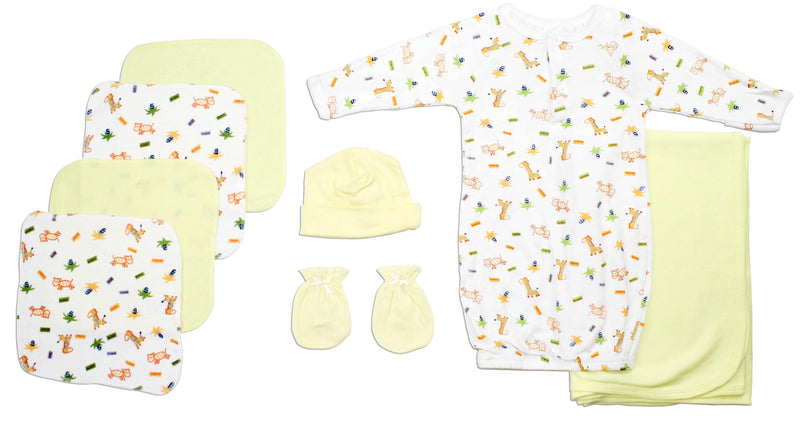 An image displaying Unisex Newborn Baby 8 Piece Baby Shower Gift Set by Bambini
