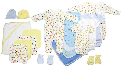 An image displaying Newborn Baby Boy 18 Piece Baby Shower Gift Set by Bambini