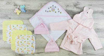 An image displaying Hooded Towel, Hats, Wash Coths And Robe by Bambini