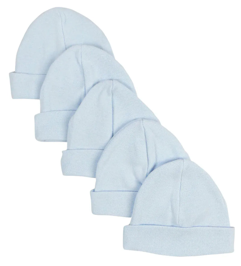 An image displaying Blue Baby Cap (pack Of 5) by Bambini