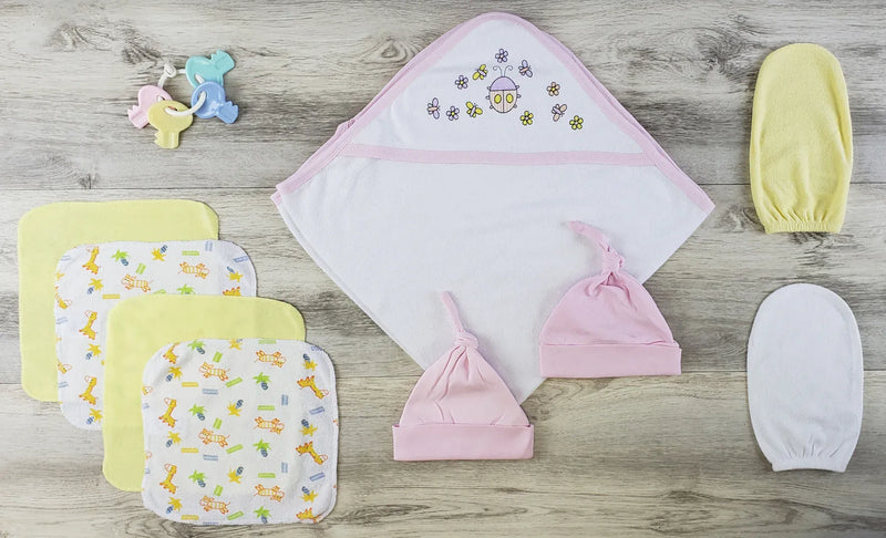 An image displaying Hooded Towel, Bath Mittens, Hats And Wash Coths by Bambini