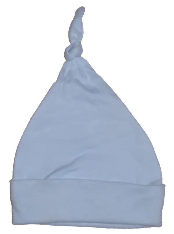 An image displaying Blue Knotted Baby Cap by Bambini