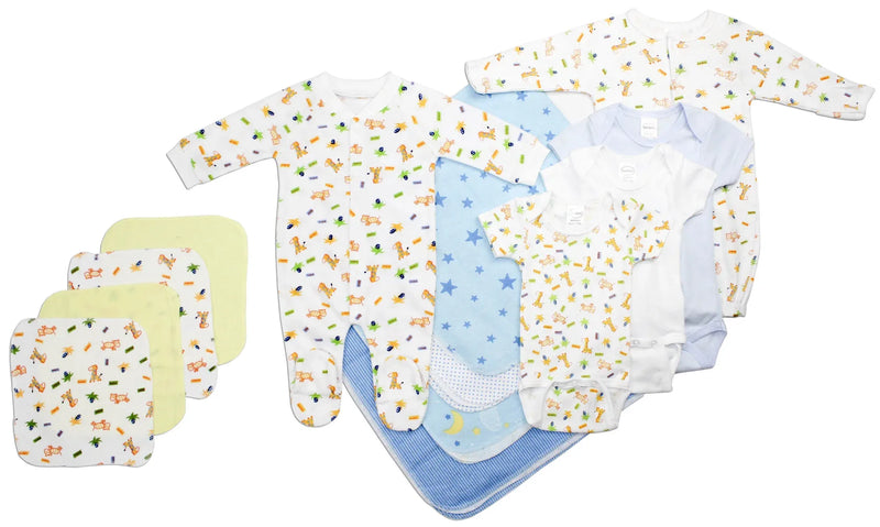 An image displaying Newborn Baby Boy 13 Piece Baby Shower Gift Set by Bambini
