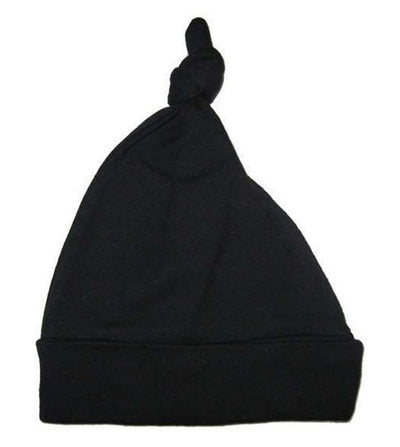 An image displaying Black Knotted Baby Cap by Bambini