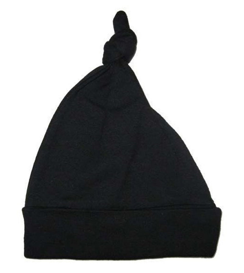 An image displaying Black Knotted Baby Cap by Bambini