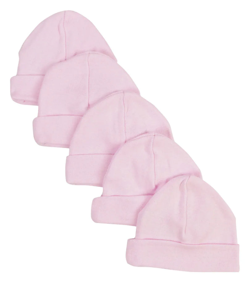 An image displaying Pink Baby Cap (pack Of 5) by Bambini