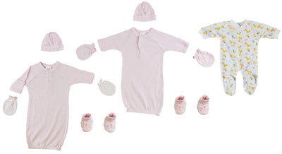 An image displaying Preemie Girls Sleep-n-play, Gowns, Caps, Booties And Mittens by Bambini