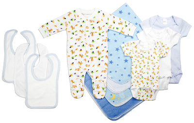 An image displaying Newborn Baby Boy 11 Piece Baby Shower Gift Set by Bambini
