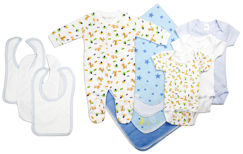 An image displaying Newborn Baby Boy 11 Piece Baby Shower Gift Set by Bambini