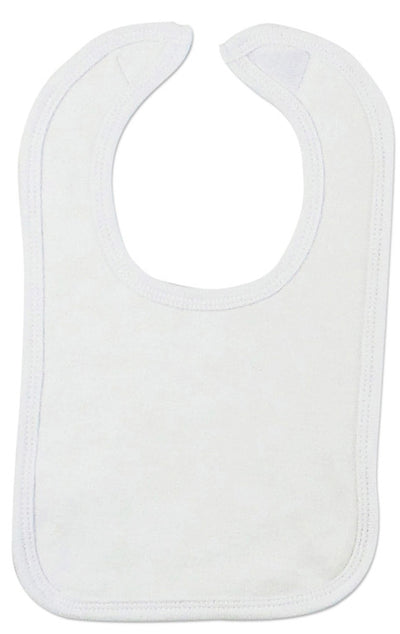 An image displaying White Interlock Bib by Bambini