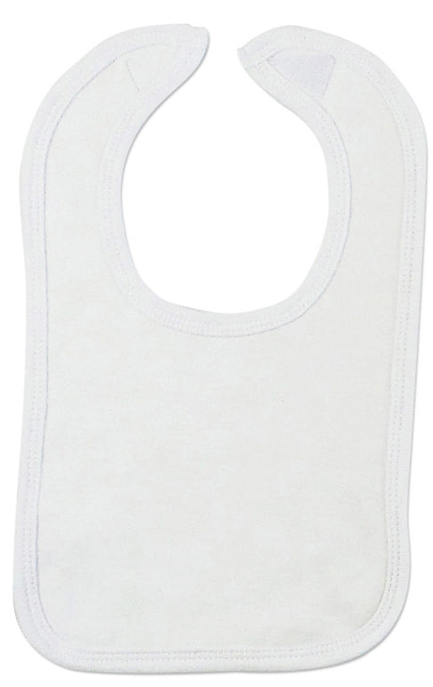 An image displaying White Interlock Bib by Bambini