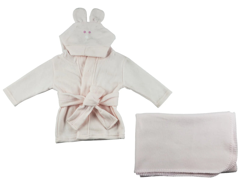 An image displaying Fleece Robe And Blanket - 2 Piece Set by Bambini