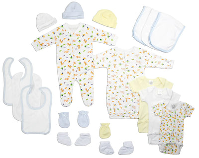 An image displaying Newborn Baby Boys 18 Piece Baby Shower Gift Set by Bambini