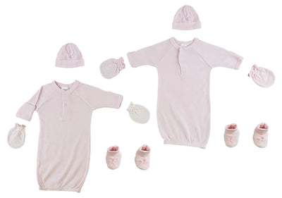 An image displaying Preemie Gown, Cap, Mittens And Booties - 8 Piece Set by Bambini