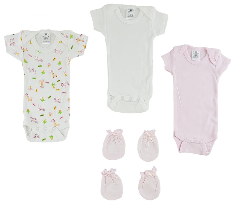 An image displaying Preemie Onezies And Mittens - 2 Piece Set by Bambini