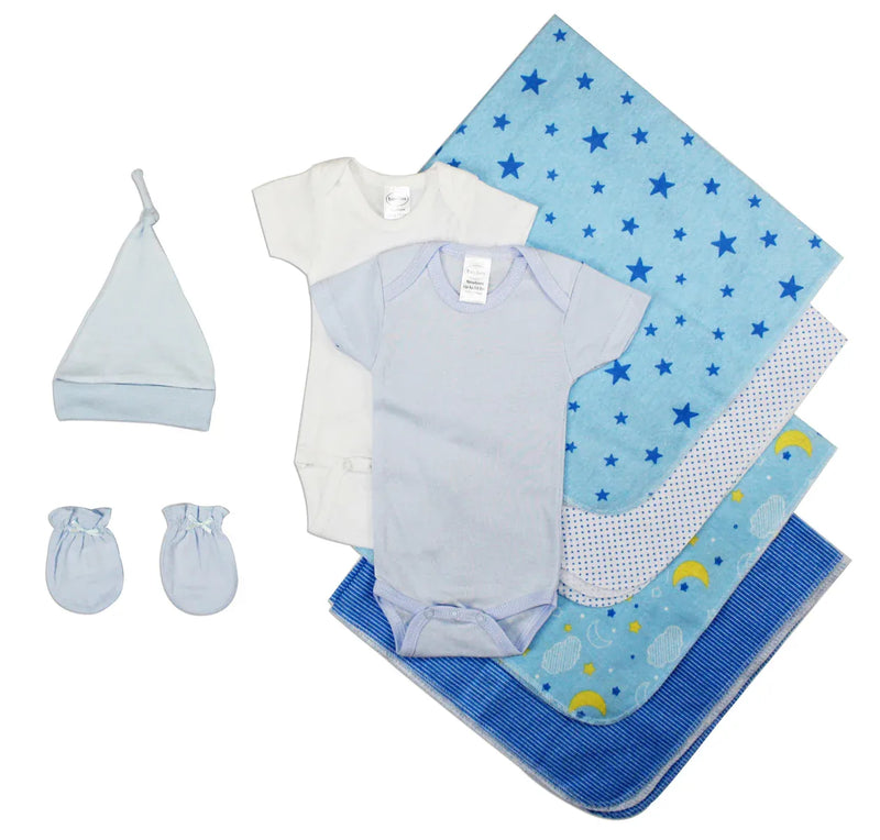 An image displaying Essential Newborn Baby Boy 8 Piece Set by Bambini