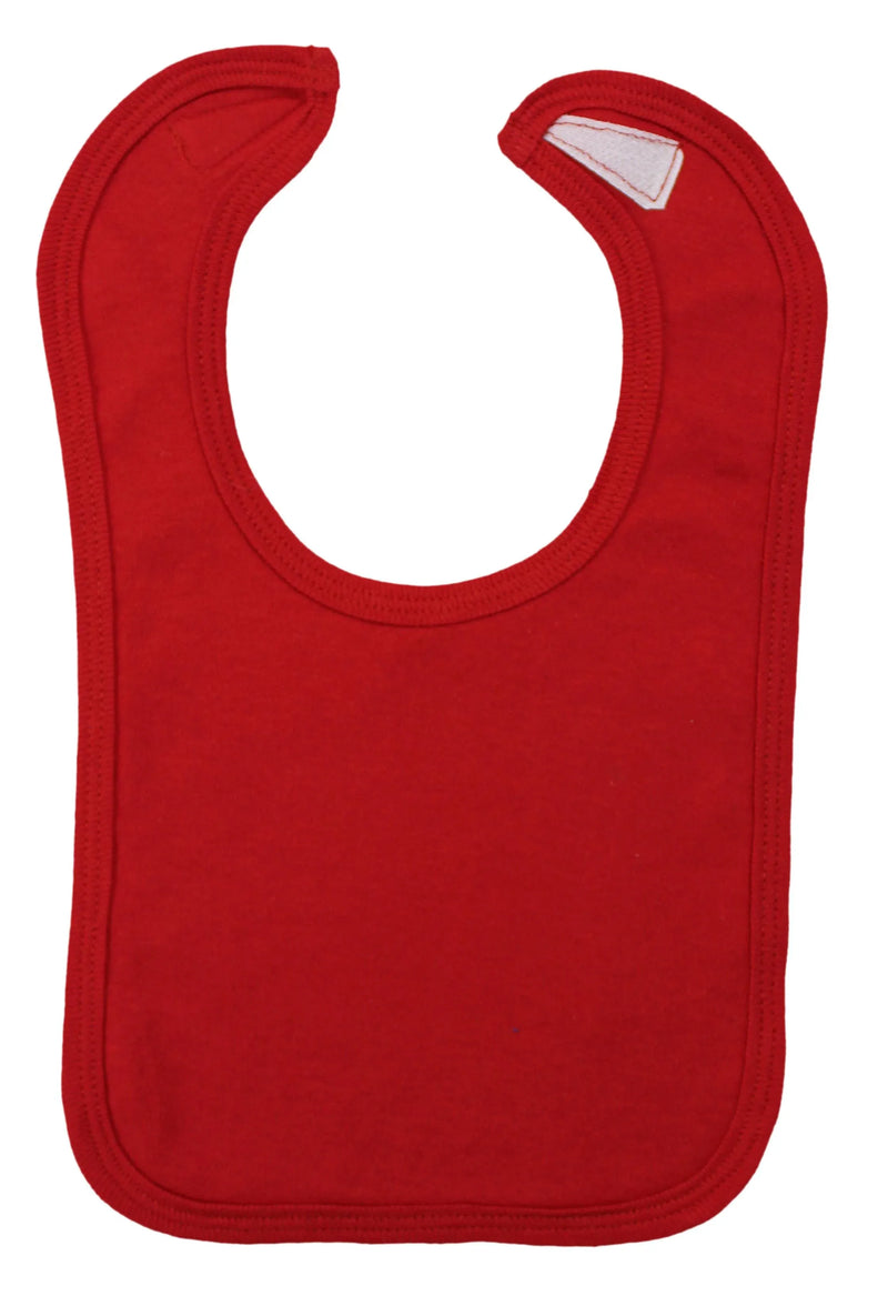 An image displaying Red Interlock Bib by Bambini