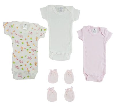 An image displaying Preemie Onezies And Mittens - 5 Pcs Set by Bambini