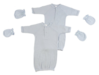 An image displaying Preemie Boys Gowns And Mittens by Bambini