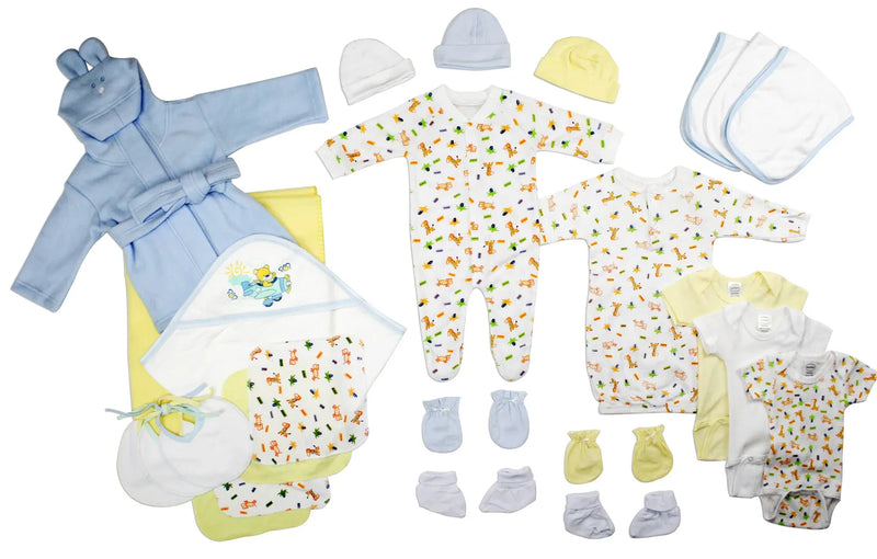 An image displaying Newborn Baby Boys 25 Piece Baby Shower Gift Set by Bambini