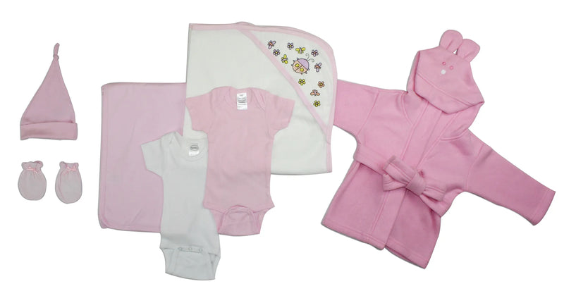 An image displaying Essential Newborn Baby Girl 7 Piece Set by Bambini
