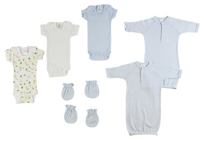An image displaying Preemie Boys Onezies, Gowns And Mittens by Bambini