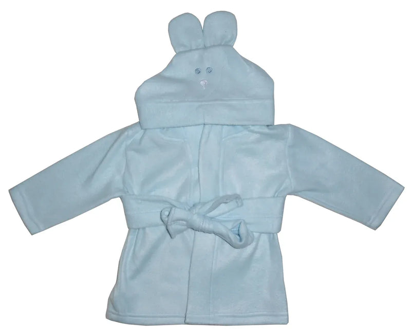 An image displaying Fleece Robe With Hoodie Blue by Bambini