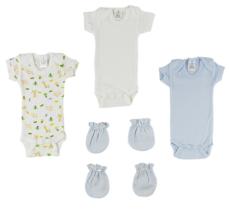 An image displaying Preemie Onezies And Mittens - 5 Pcs Set by Bambini